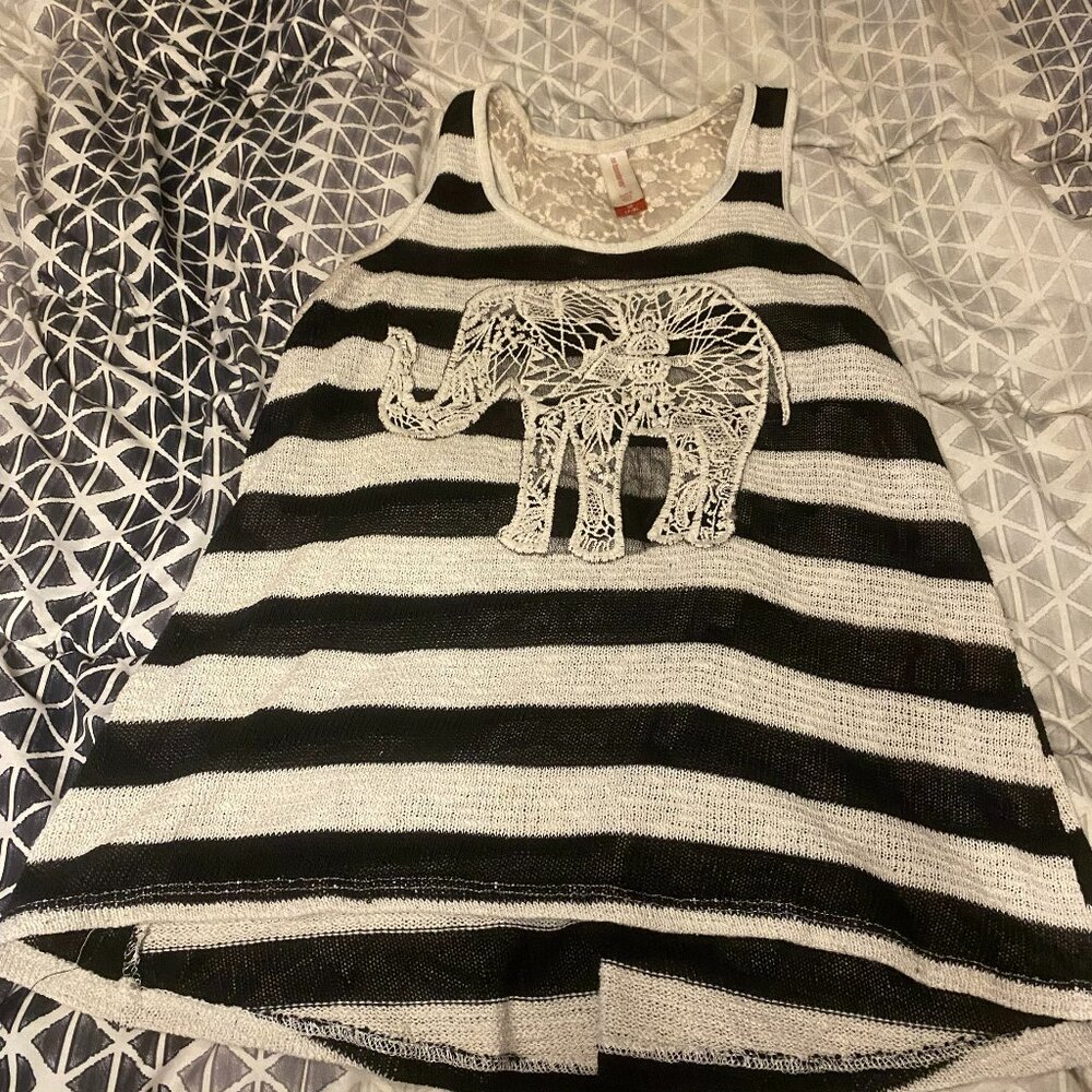 Black and white striped tank top